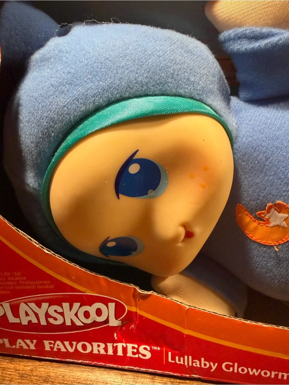 Playskool Lullaby Gloworm Blue Plush Nightlight Doll